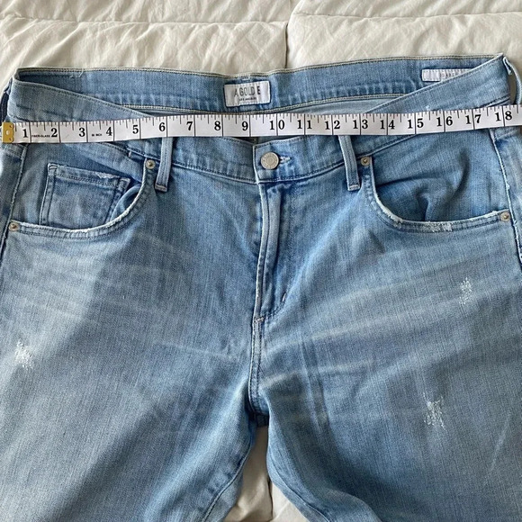 Agolde Isabel Ankle slim boyfriend jeans lightly distressed color dreamer 32 - Picture 3 of 5